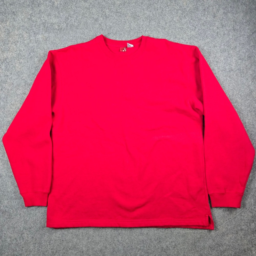Vintage Marlboro Crewneck Sweatshirt Mens XL Red Blank Heavyweight 90s Y2K - Picture 3 of 14